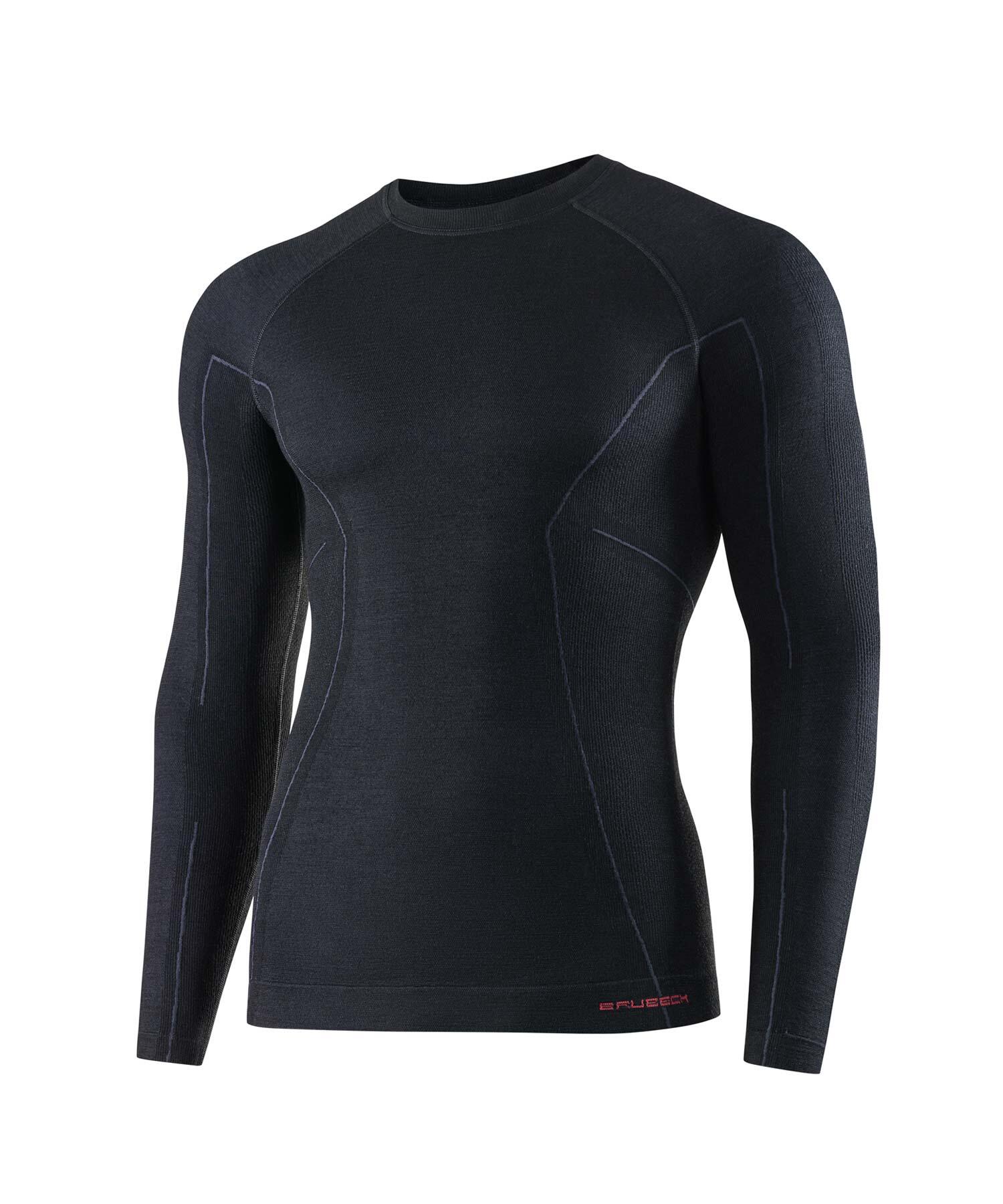 BRUBECK Langarmshirt Herren Brubeck Active Wool schwarz