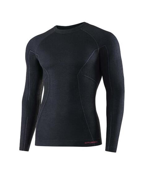 T-shirt da trekking uomo Brubeck Active Wool LS12820 nero XXL