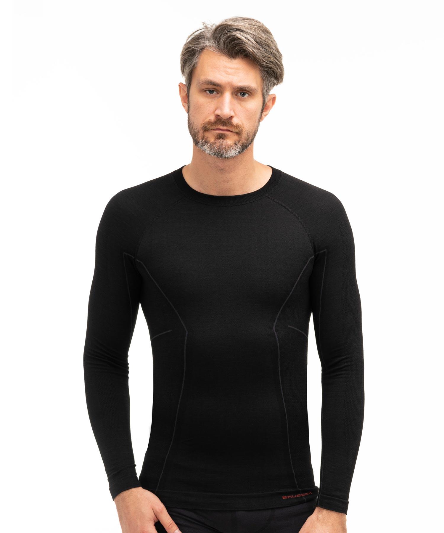 T-shirt da trekking uomo Brubeck Active Wool LS12820 nero M 2/4