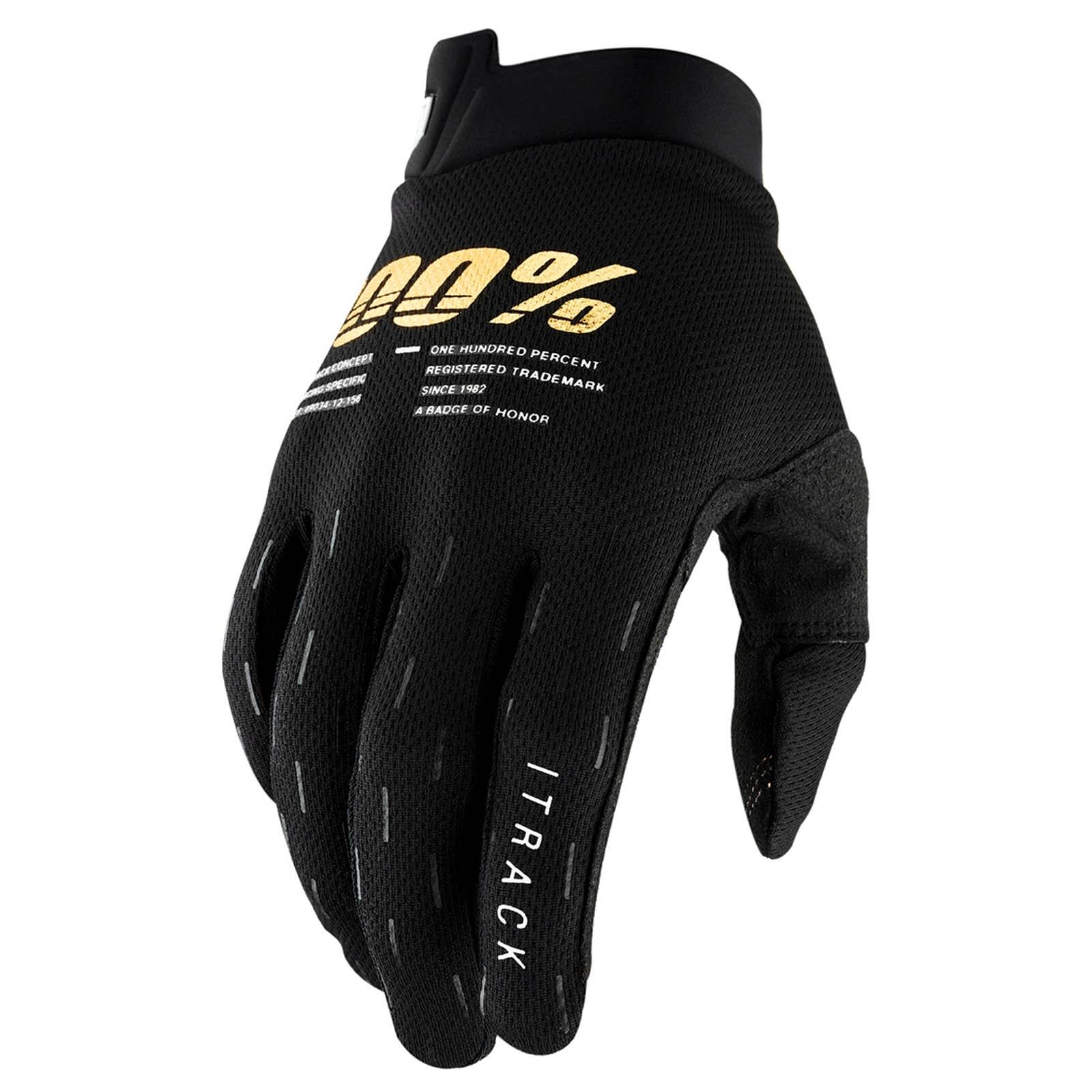 100% - Gants Vélo Homme Itrack Noir - Gants - Noir -  8 À 10 Ans - Decathlon