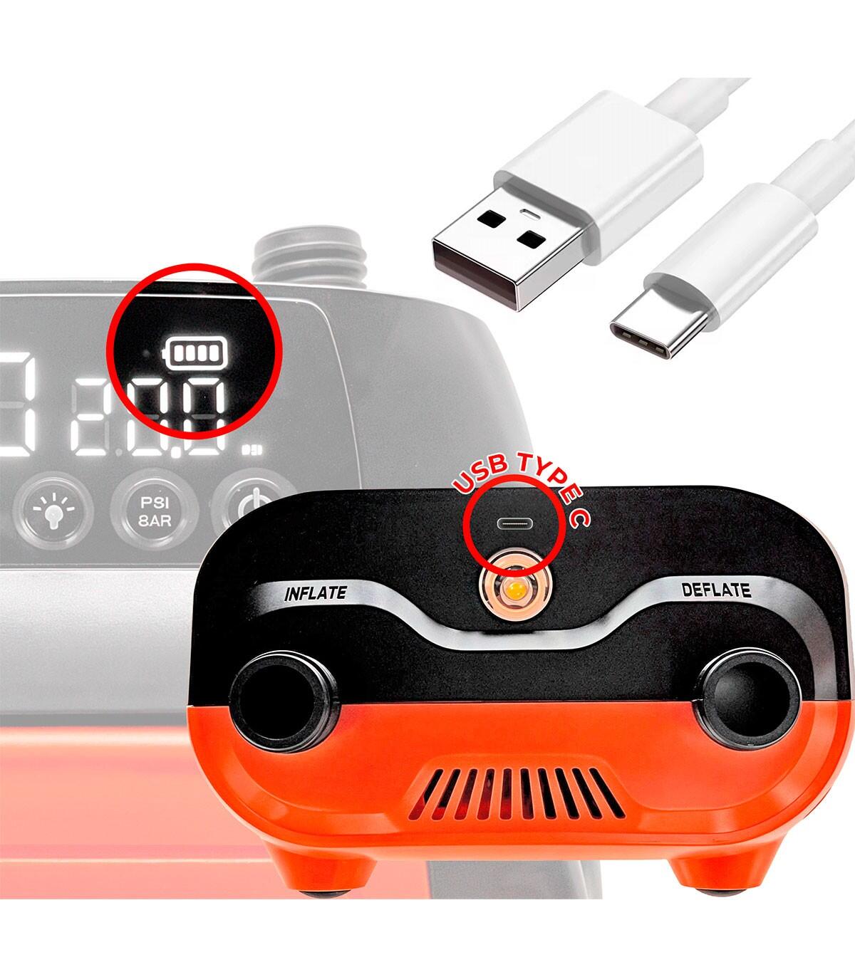 Hinchador Eléctrico Batería 4000 mAh SUP 20 PSI, Infla y desinfla (HT-735Plus) 3/7