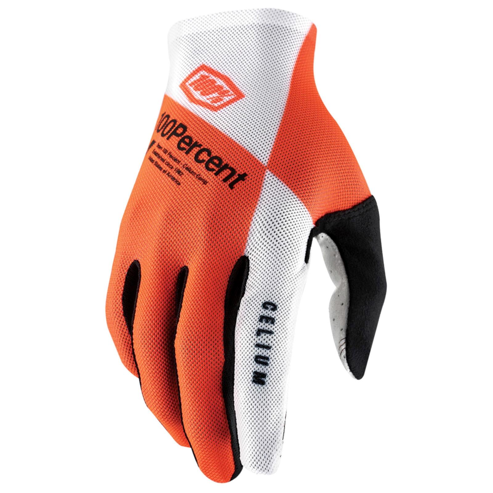 Luvas compridas Celium laranja branco ciclismo Laranja 100% Cycling