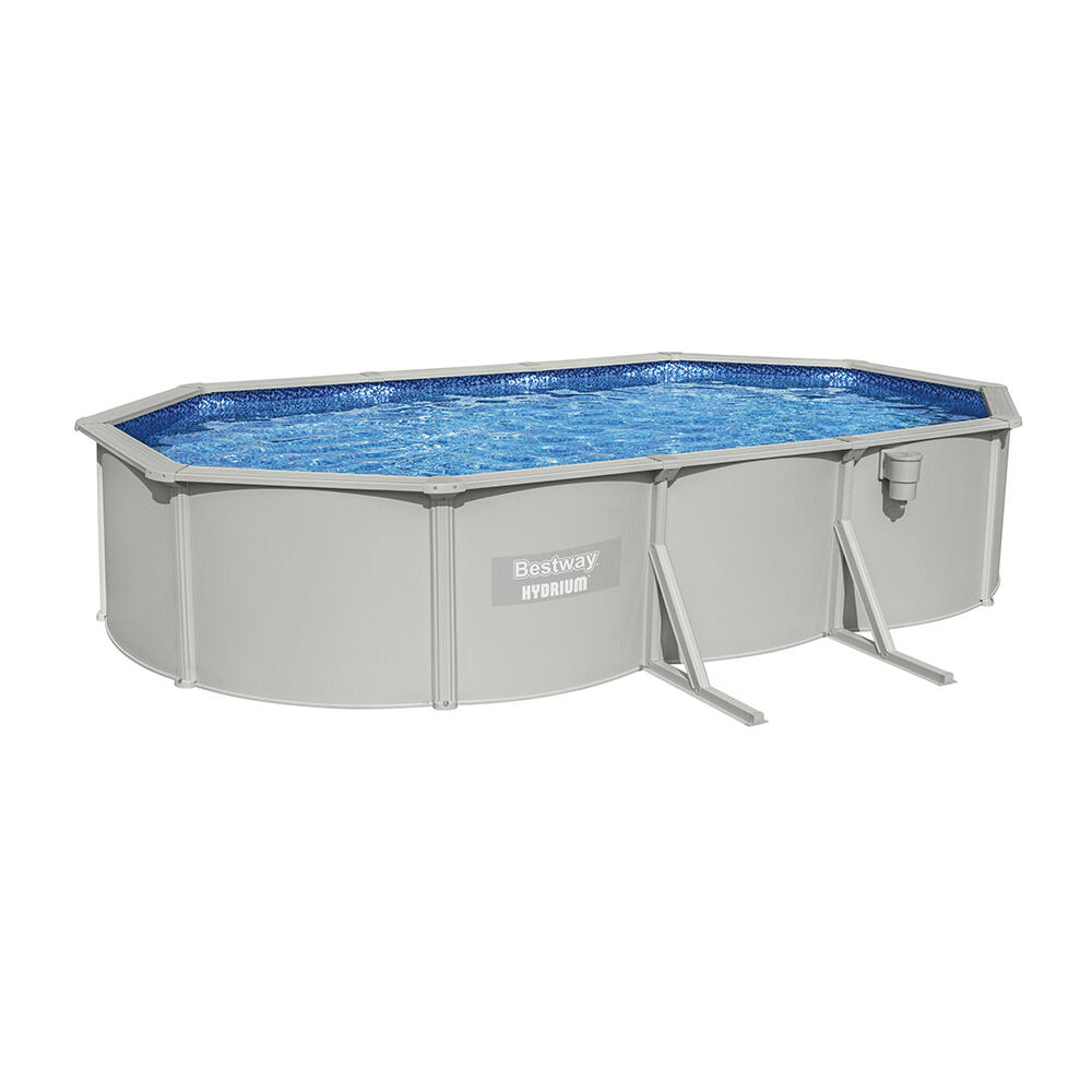 BESTWAY Piscina ovale Hydrium 6,10 x 3,66 x 1,22 m acciaio, liner resistente ai raggi UV