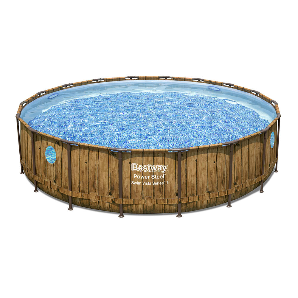 BESTWAY Piscina Power Steel Swim Vista 5,49 x 1,22 m acciaio Tritech effetto legno