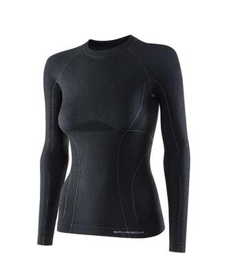Langarmshirt Damen Brubeck Active Wool LS12810-BLACK