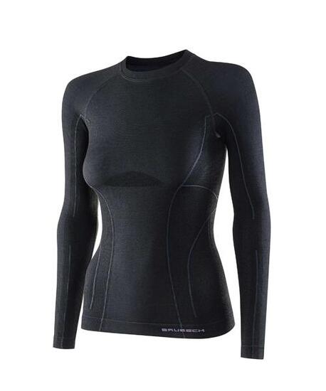 Langarmshirt Damen Brubeck Active Wool LS12810-BLACK