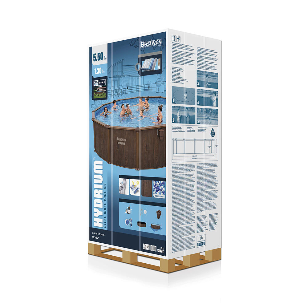 Bestway Hydrium Steel Wall Above Ground Pool Set Round 5.49 m x 1.32 m 5/7