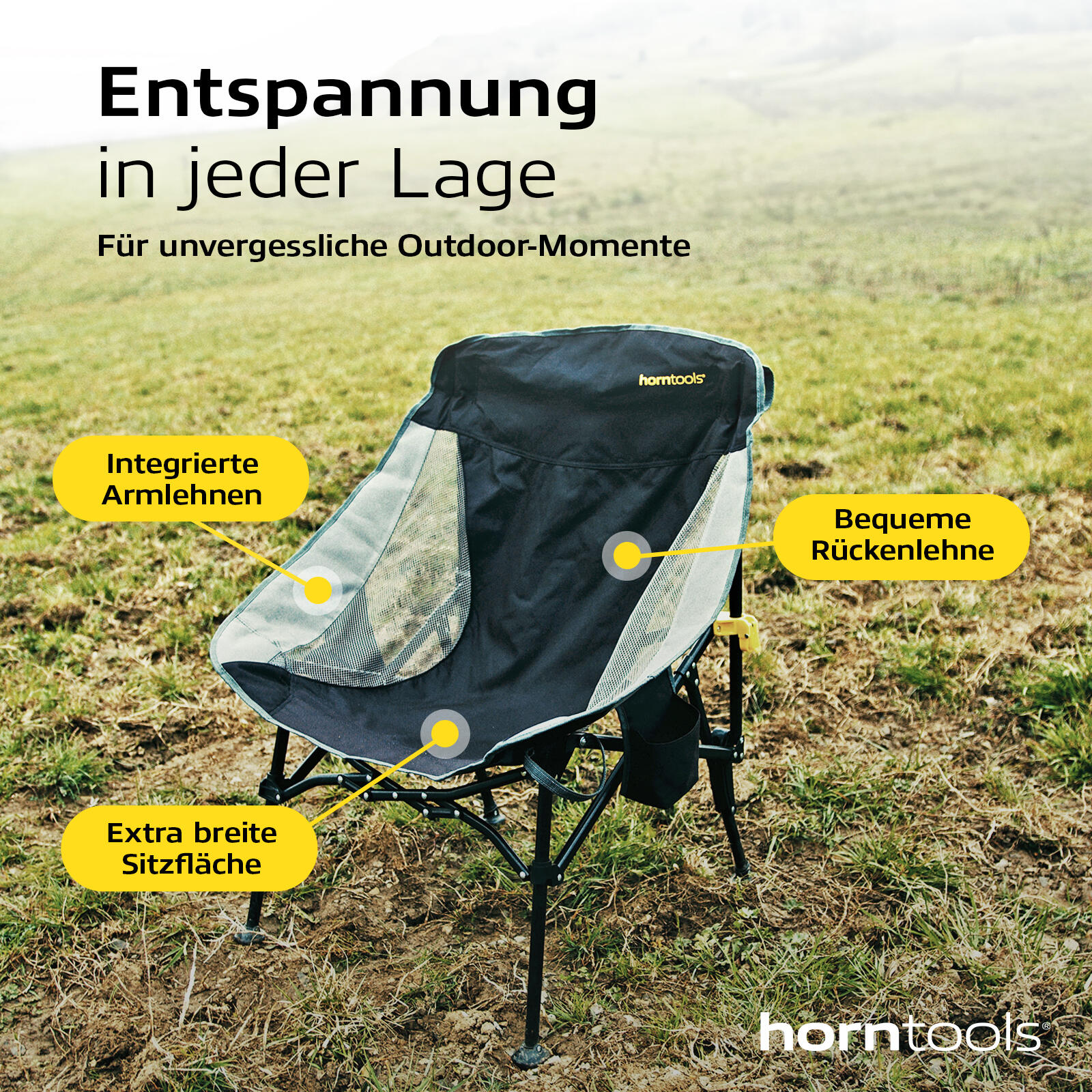 horntools Chaise de camping pliable 6/7