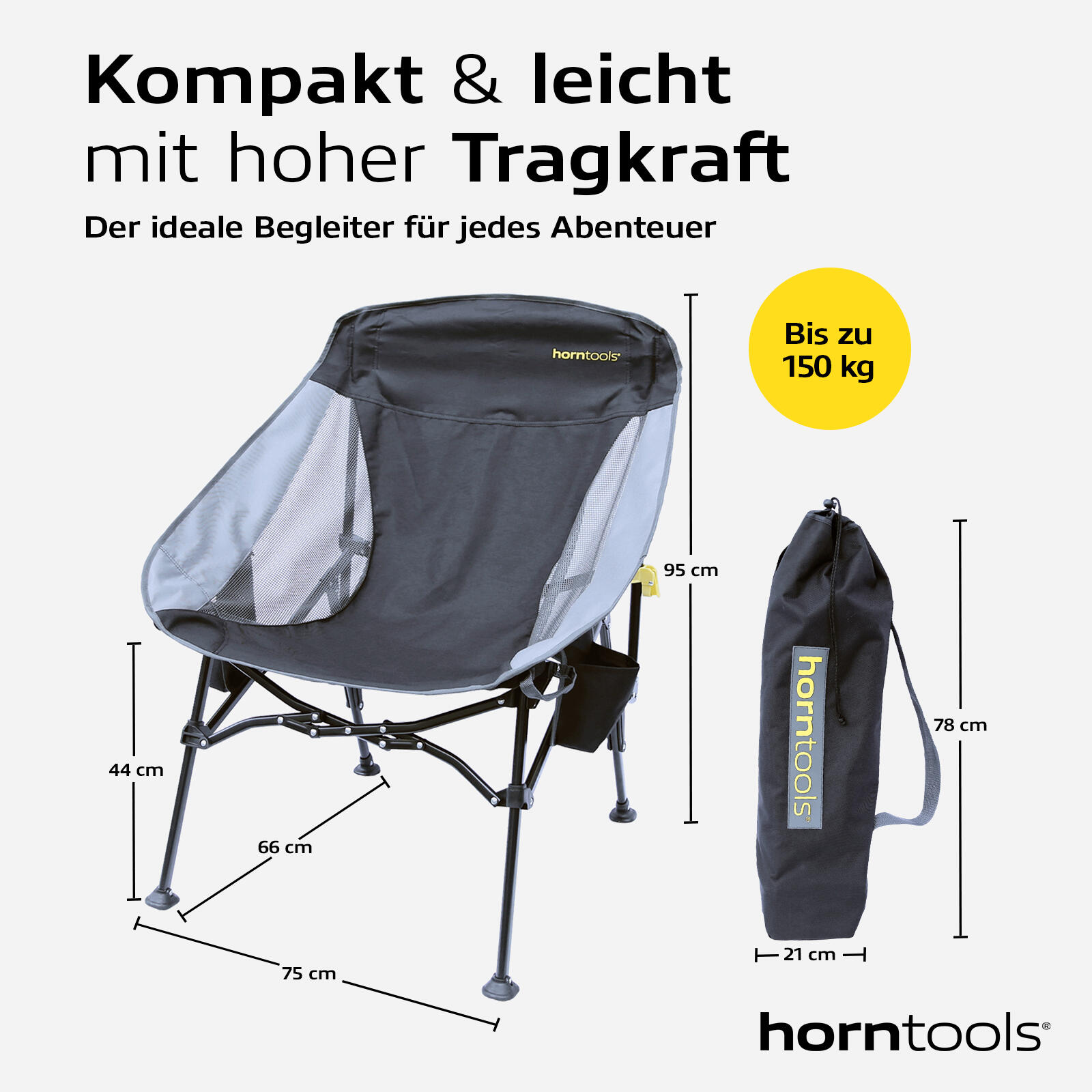 horntools Chaise de camping pliable 2/7