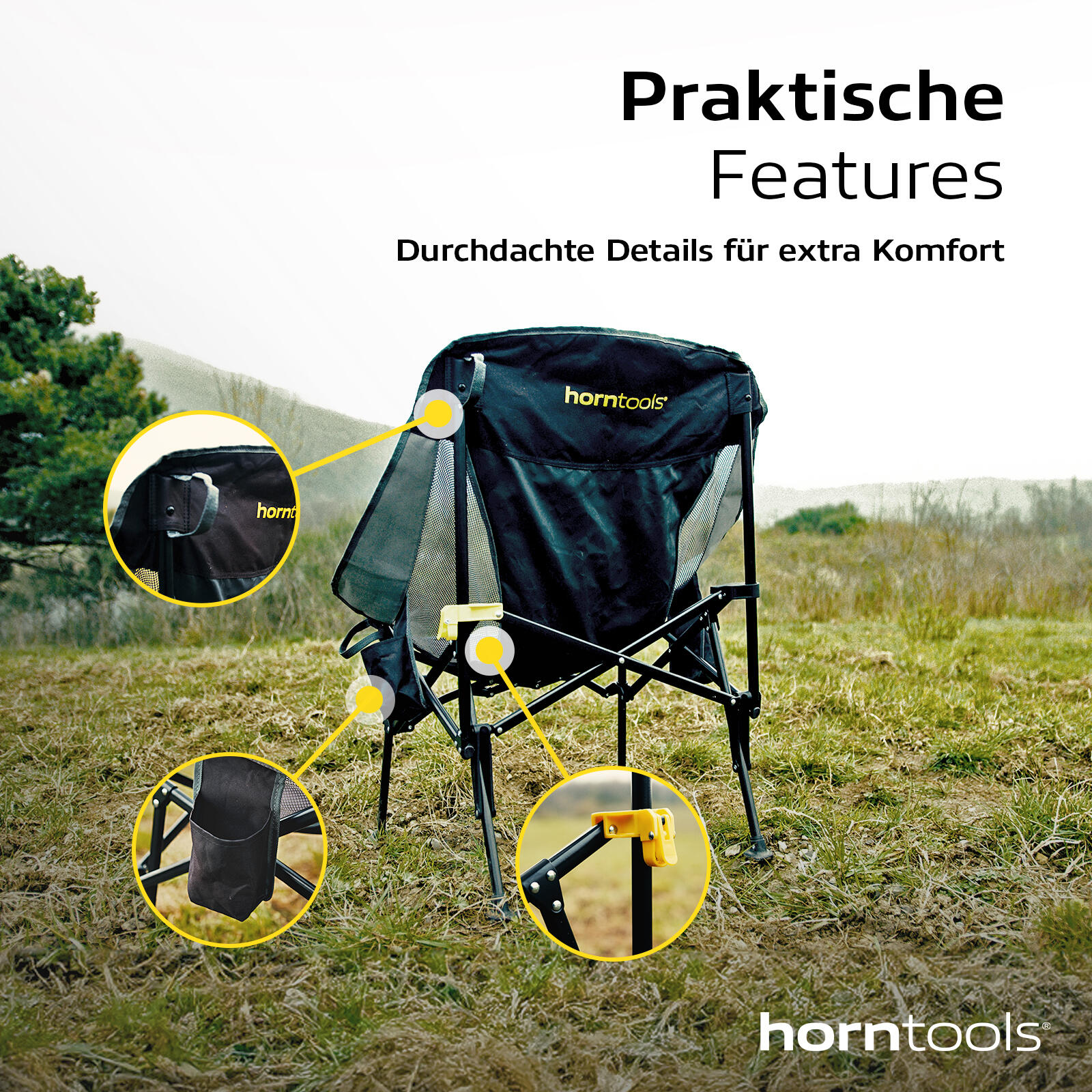 horntools Chaise de camping pliable 5/7