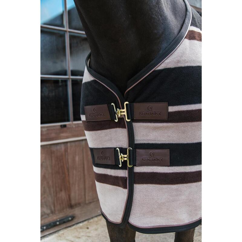 Kentucky Fleece Paardendeken Heavy Stripes Brown/beige  -