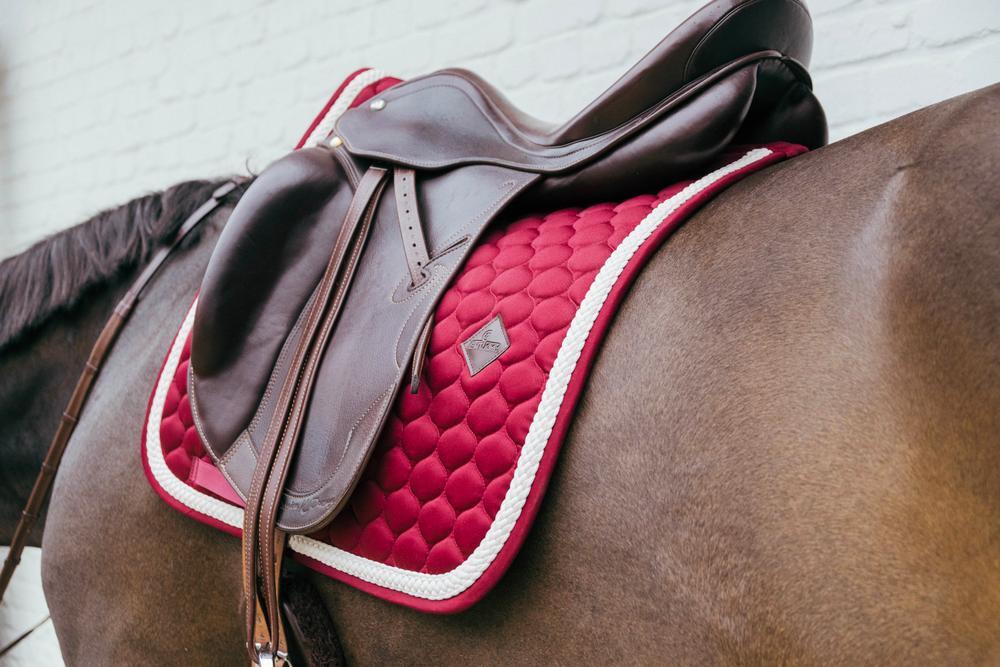 Zadeldoek met gevlochten koord dressuur bordeaux - FULL 4/4