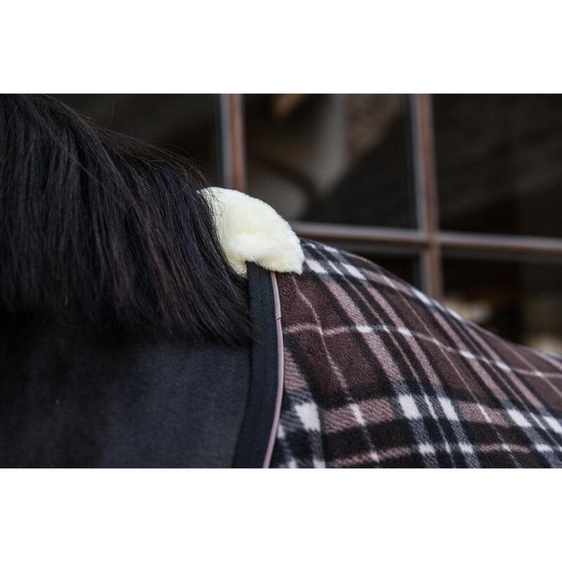 Kentucky Fleece Paardendeken Heavy Check Printing Brown  -