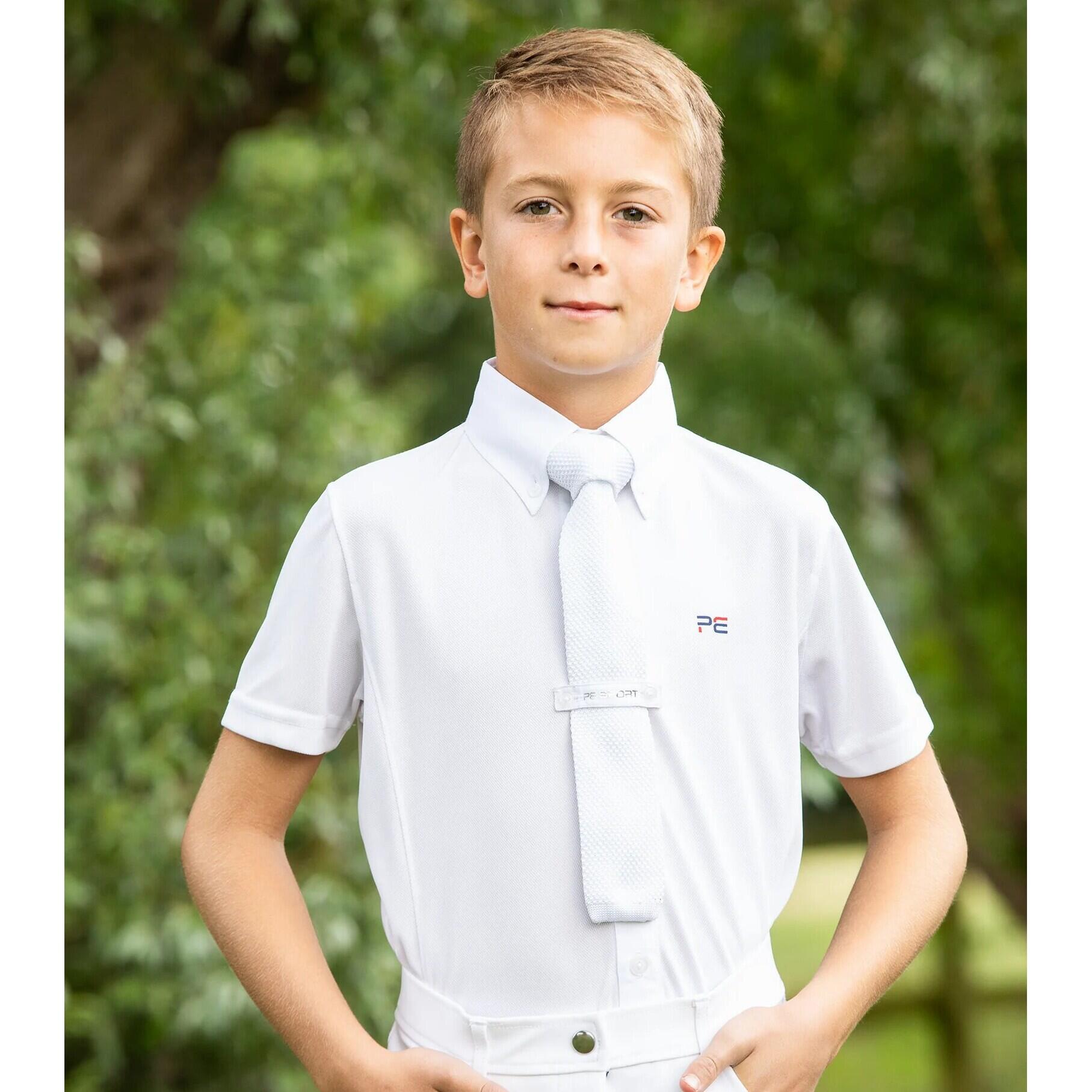 Camicia da equitazione a maniche corte per bambini Premier Equine Mini Antonio 3/4
