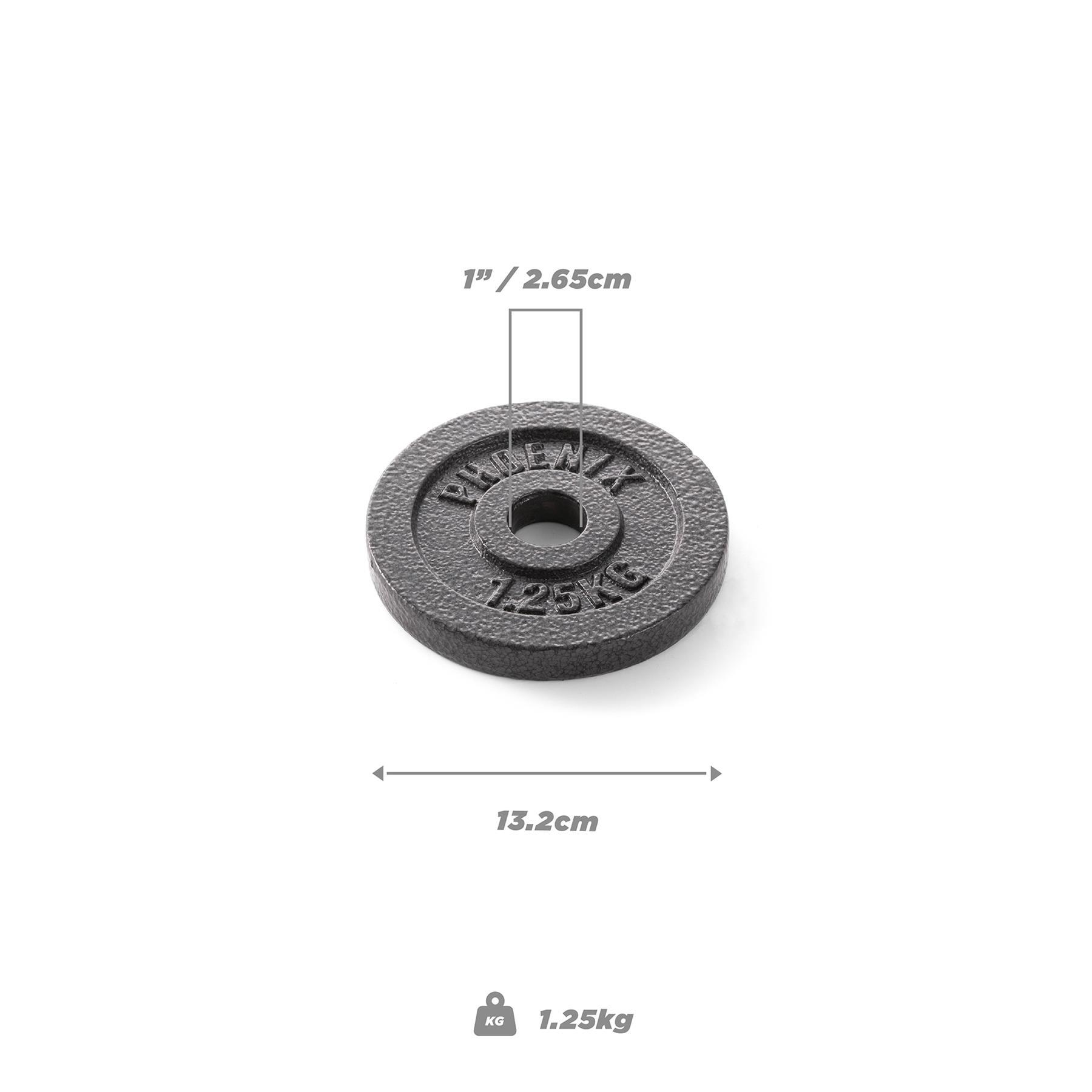 Phoenix Fitness Cast Iron Weight Plates 1.25kg 1inch hole 2/2