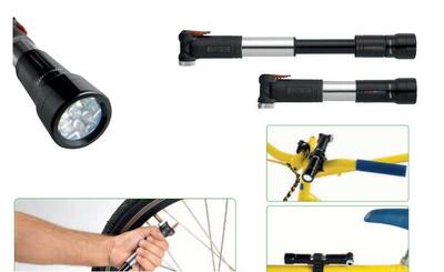 POMPA BICI BARBIERI + LUCE LUXOAIR IN BLISTER CON BATTERIA