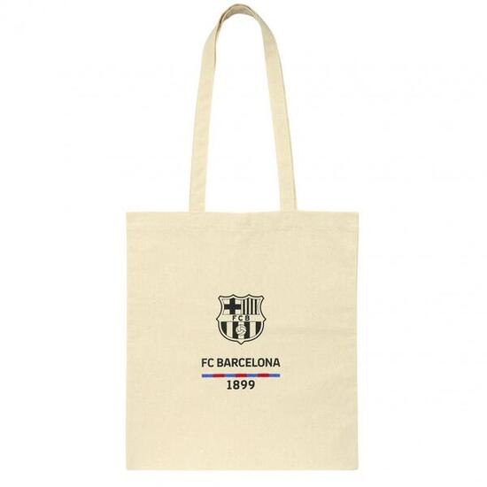 FC Barcelona torba na zakupy płóciennaTote Bag beżowa
