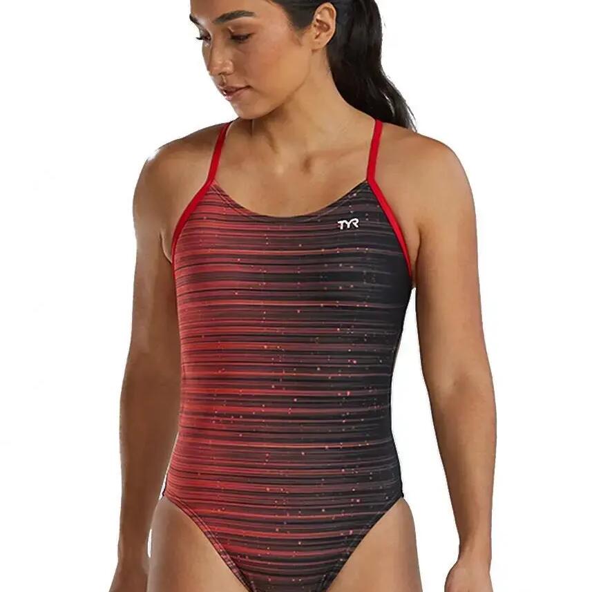 TYR CutoutFit Durafast Elite Speedwarp Full-Body Women's Swimsuit Red
