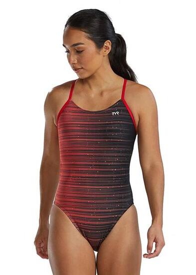 Traje de baño TYR CutoutFIt Durafast Elite Speedwarp - Rojo