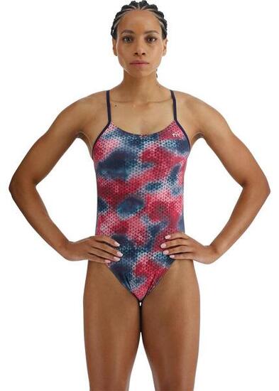Costume da bagno TYR Starhex CutoutFit - Rosso/Multicolore