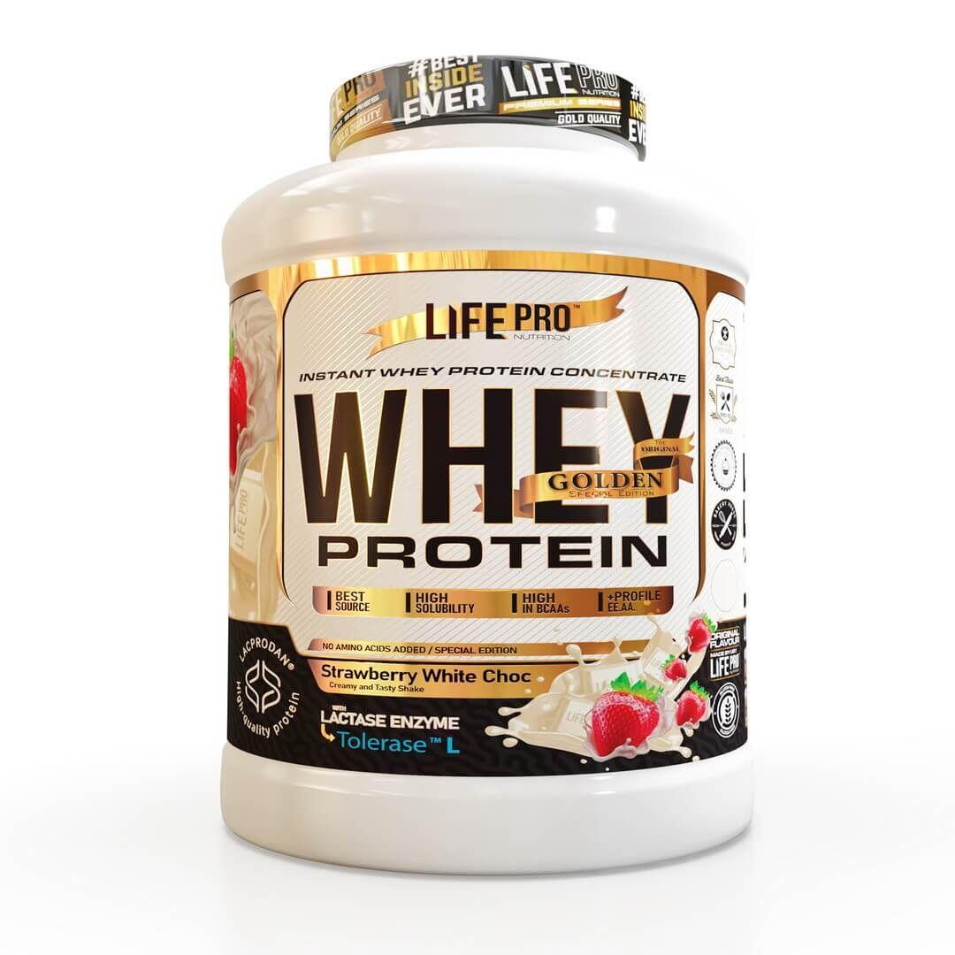 LIFE PRO NUTRITION Whey Protein Gourmet Edition - 2 kg witte chocolade met aardbei LifePRO