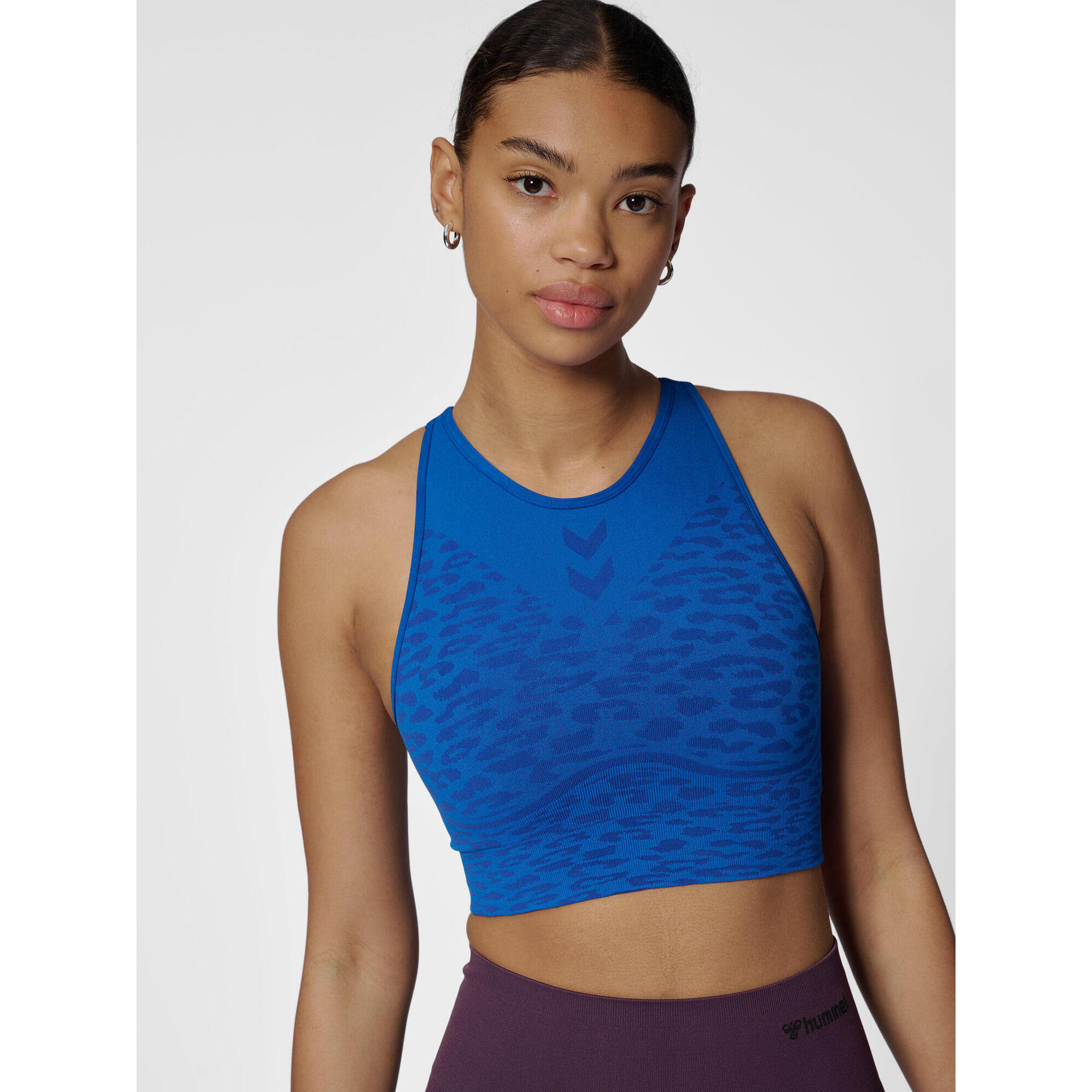 Hummel - Enfiler Top Hmlmt Leo Femme Hummel - Brassière - Bleu - 42 M/l - Decathlon