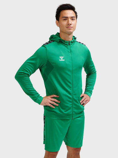 Giacca da tuta in poliestere con cappuccio e zip Hummel Authentic