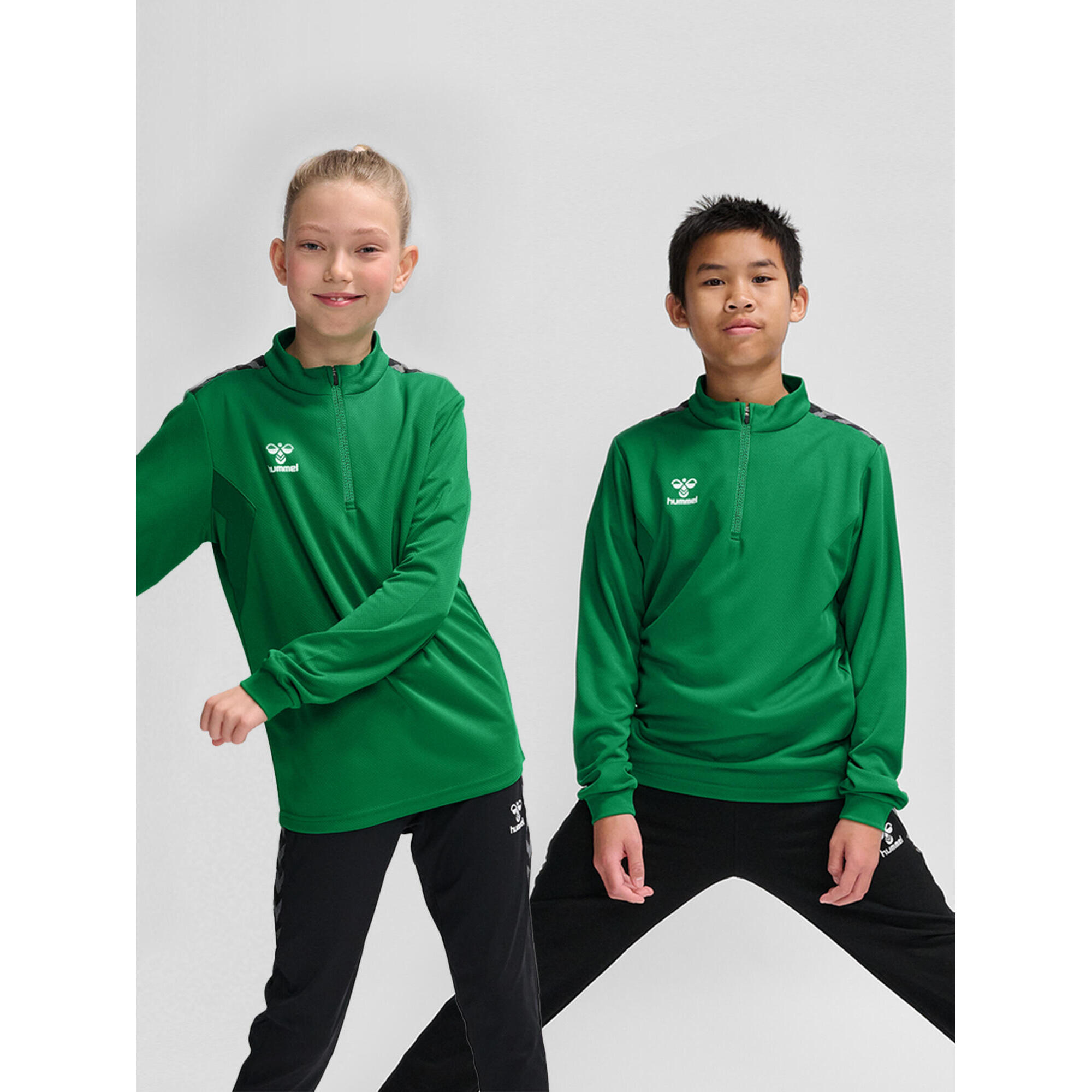 Hummel - Demie-fermeture Éclair Zip Sweat-shirt Hmlauthentic Football Enfant Hummel - Sweat-shirt - Vert - 12 À 14 Ans - Decathlon