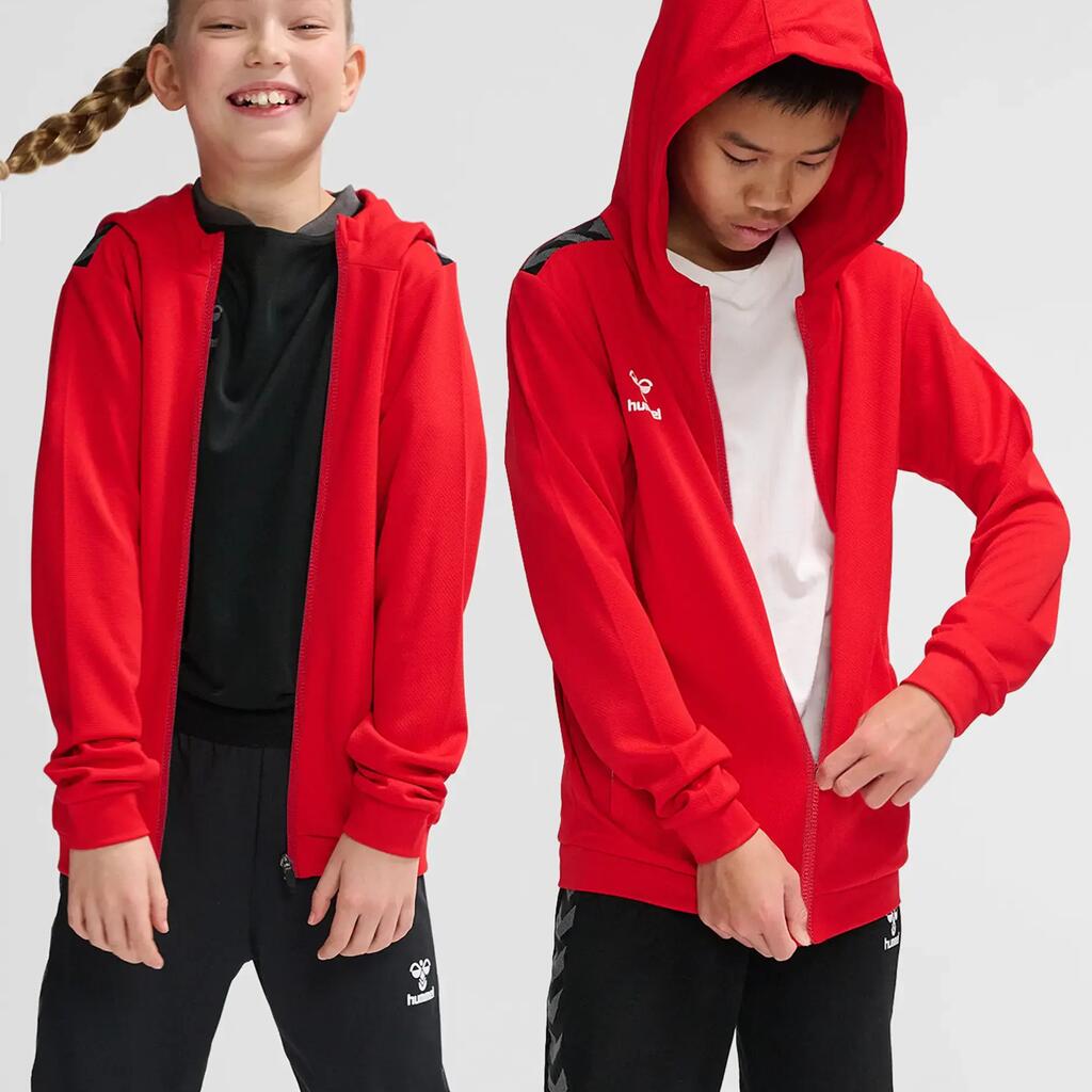 Kid's hooded zipped-up polyester tracksuit jacket Hummel Authentic