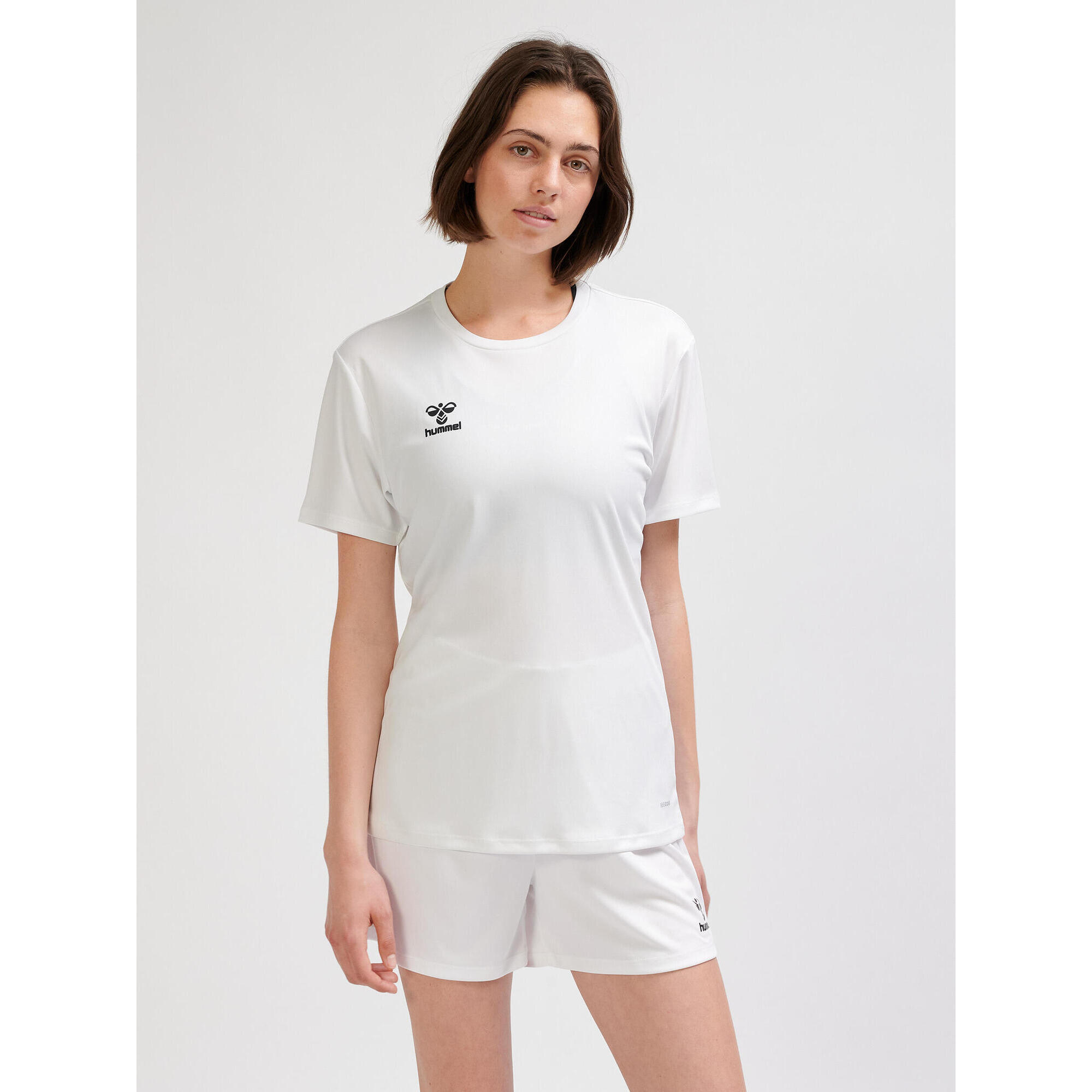 Hummel - Enfiler T-shirt Hmlessential Femme Hummel - Maillot Manches Courtes - Blanc - 40 M - Decathlon