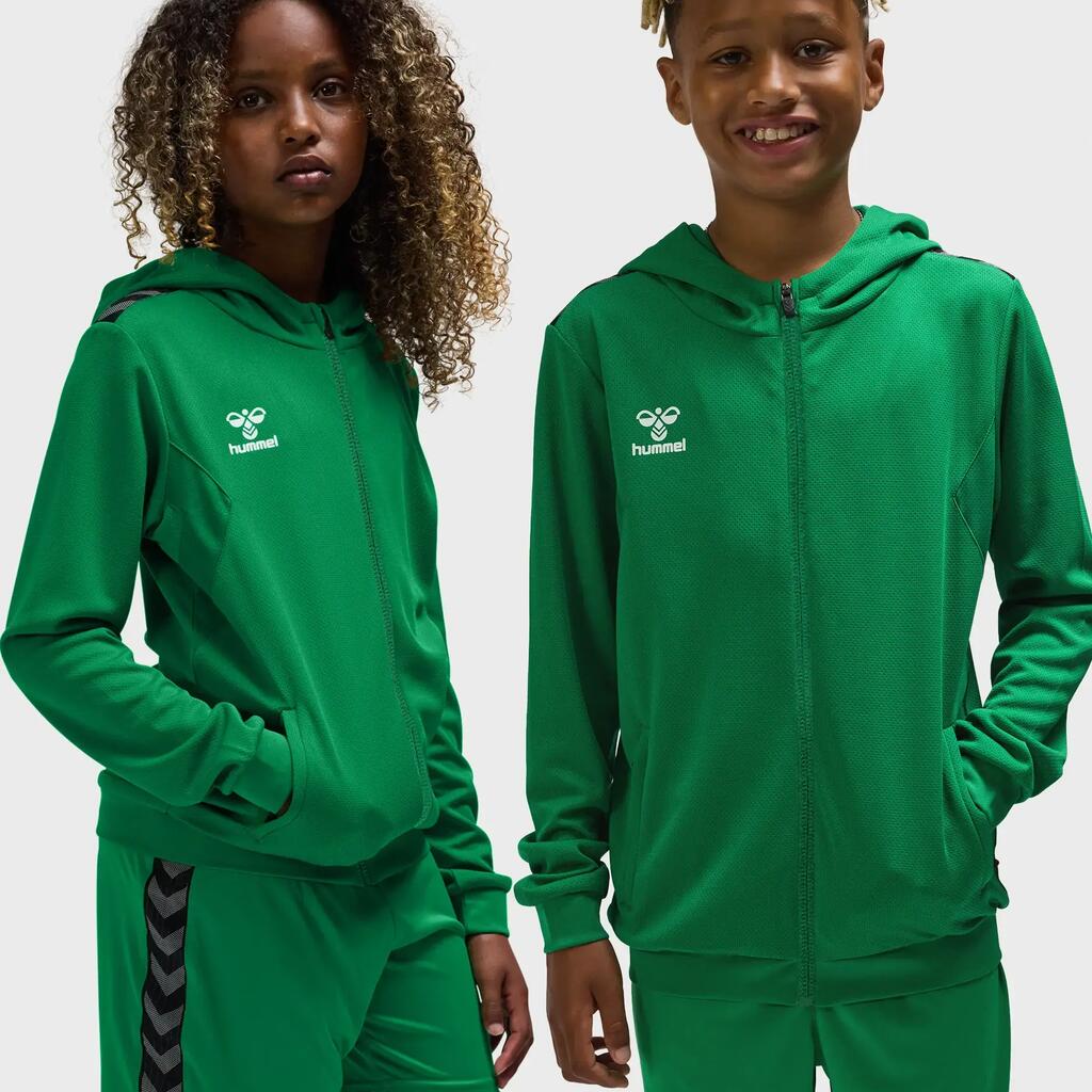 Kid's hooded zipped-up polyester tracksuit jacket Hummel Authentic