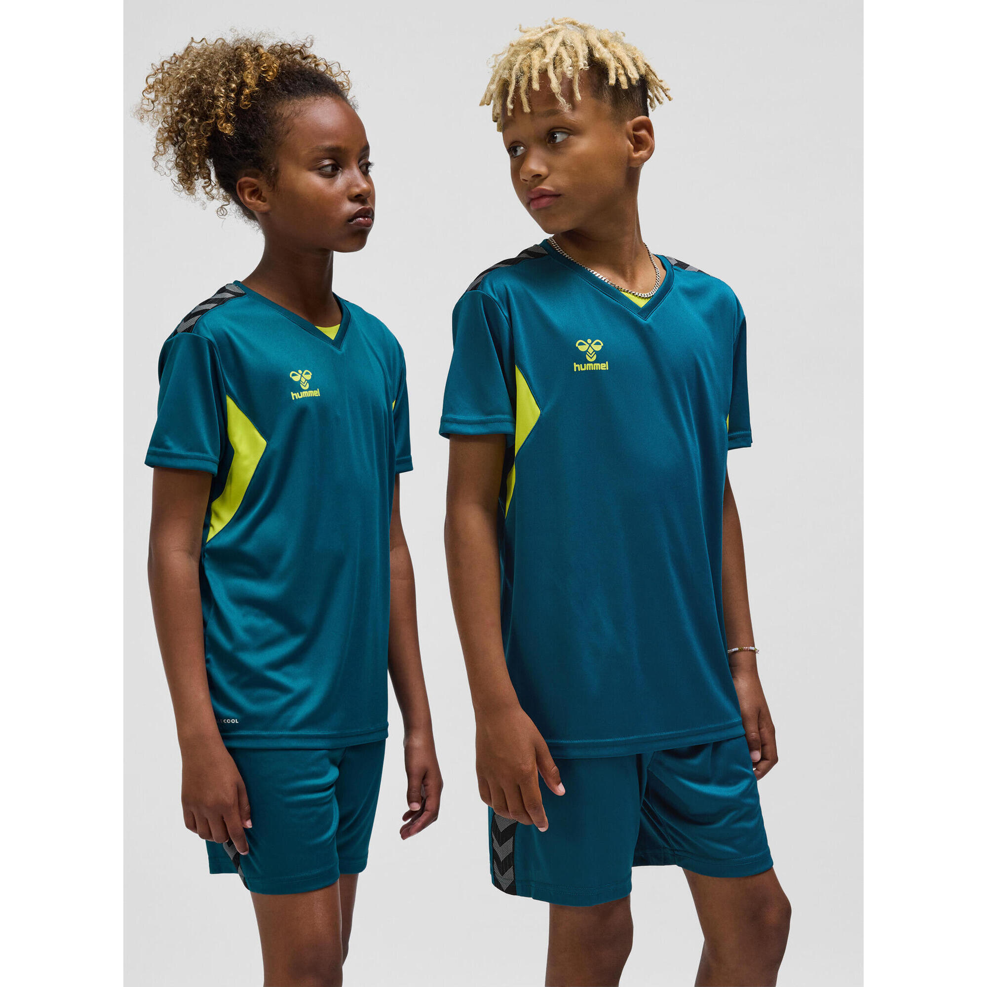 Hummel - Enfiler T-shirt Hmlauthentic Enfant Hummel - T-shirt Manches Courtes - Bleu|jaune|vert - 10 À 12 Ans - Decathlon