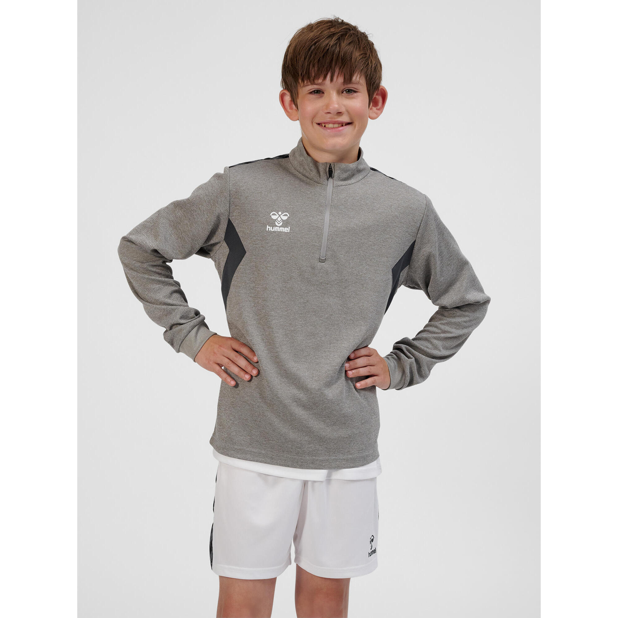 Hummel - Demie-fermeture Éclair Zip Sweat-shirt Hmlauthentic Football Enfant Hummel - Sweat-shirt - Gris -  8 À 10 Ans - Decathlon