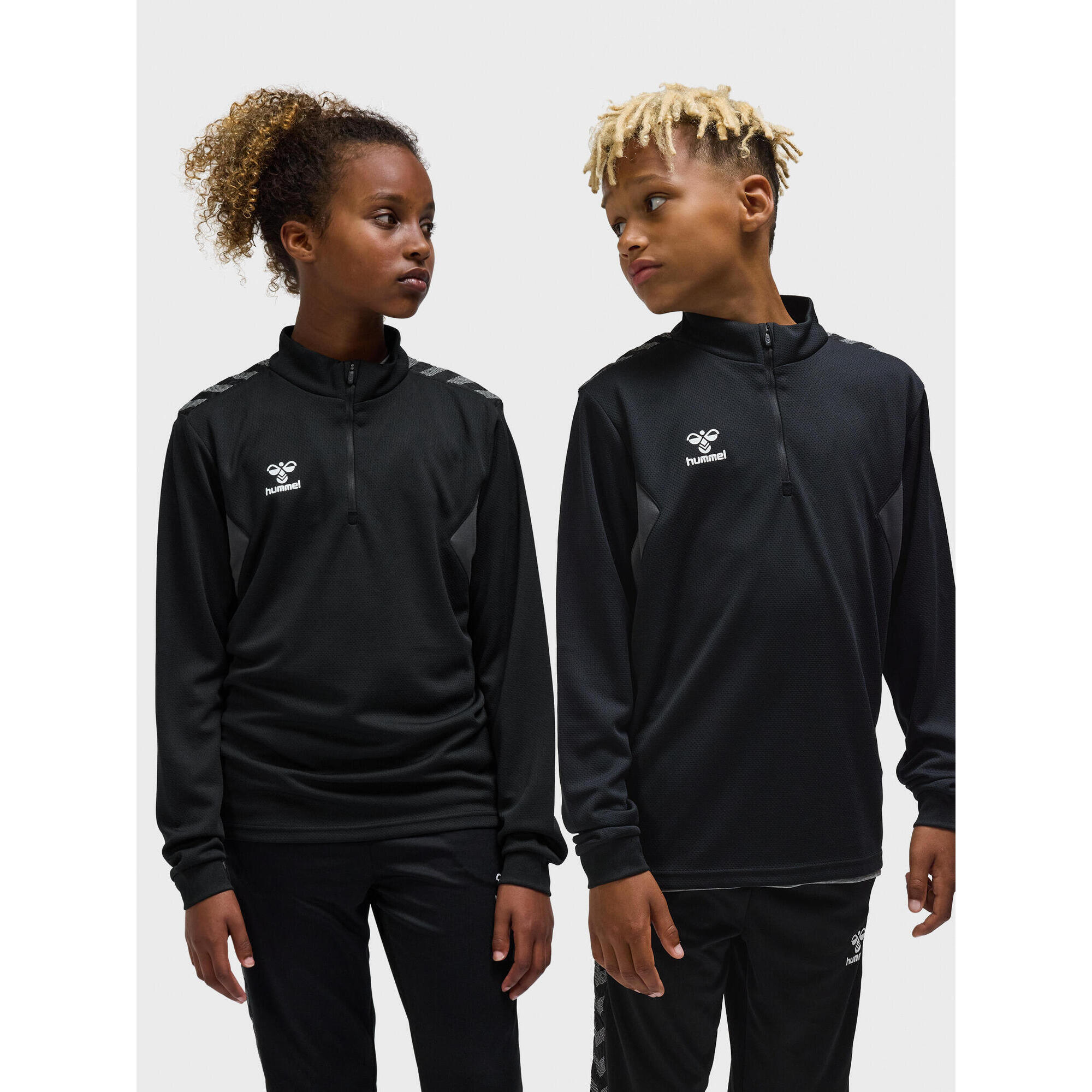 Hummel - Demie-fermeture Éclair Zip Sweat-shirt Hmlauthentic Enfant Hummel - Sweat-shirt - Noir - 12 À 14 Ans - Decathlon