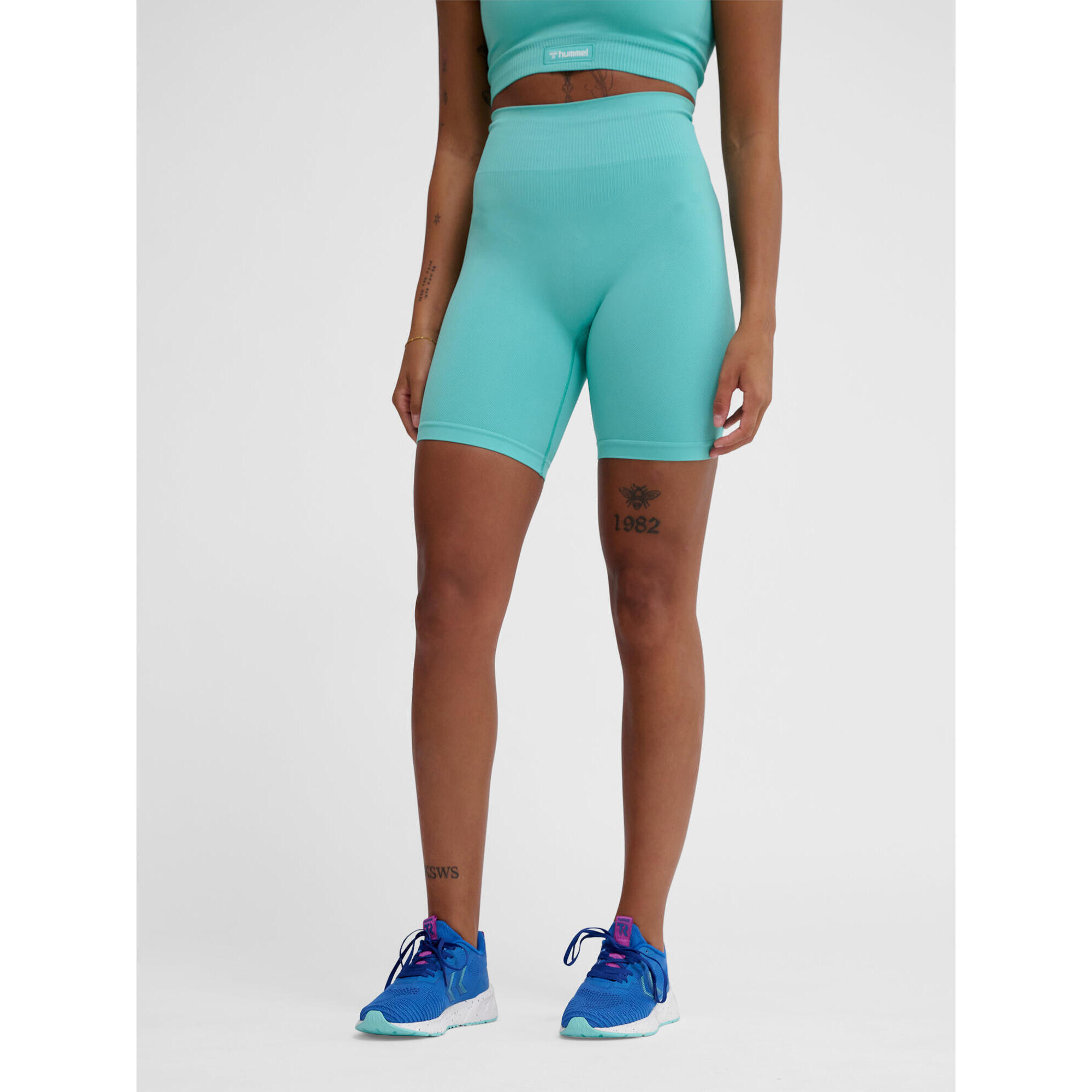 Hummel - Enfiler Collants Hmlalive Femme Hummel - Short - Bleu|vert - Decathlon