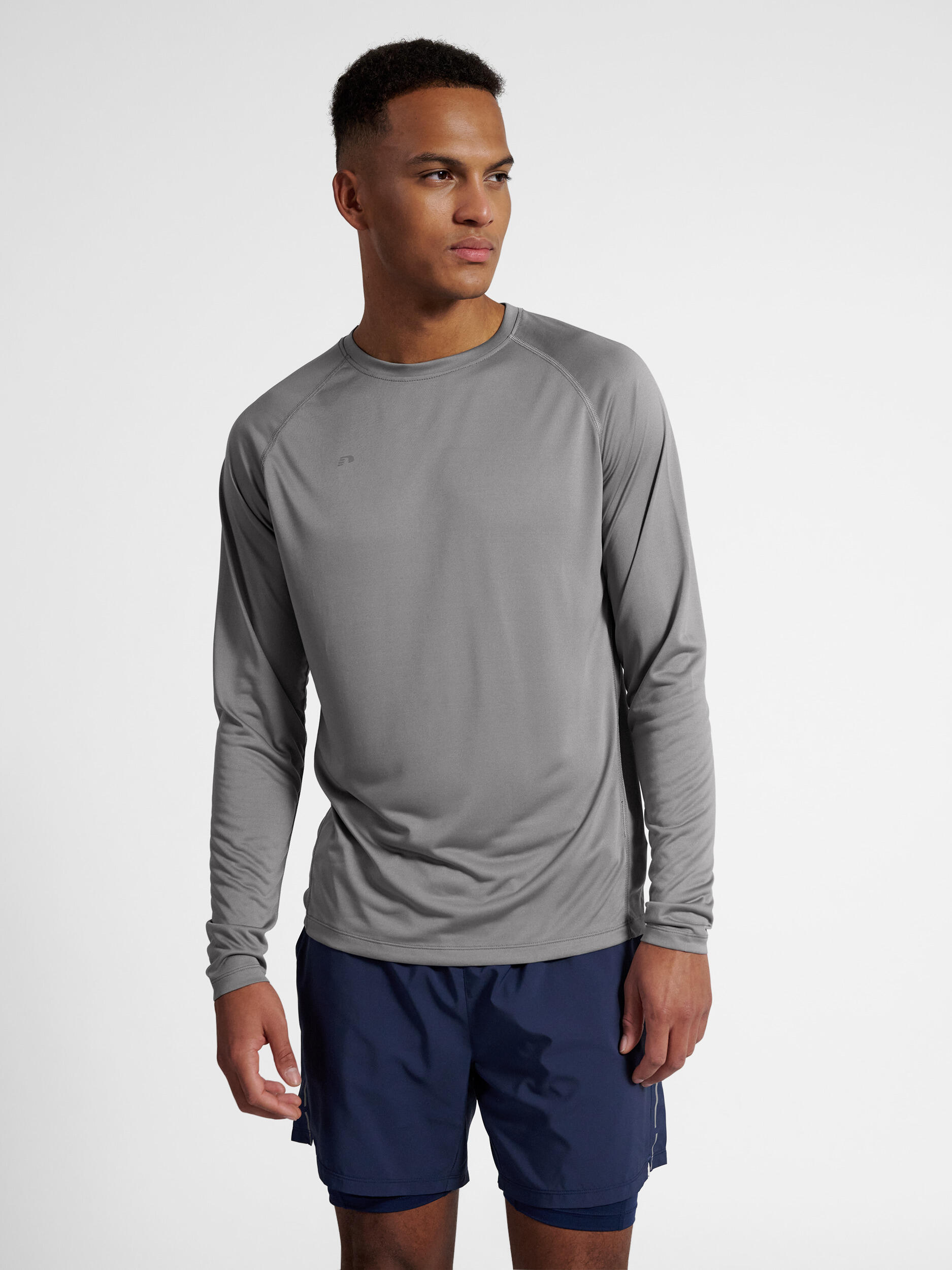 Amzsport Compressieshirt voor heren; met lange mouwen; sneldrogend loopshirt; ademend sportshirt voor mannen, zwart., XL