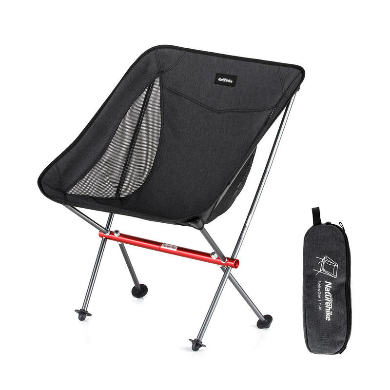 Silla plegable Camping Playa Naturehike duradera, liviana y portátil Negra