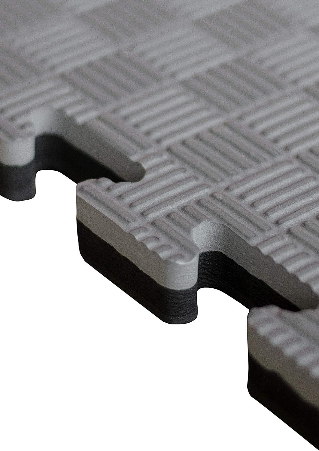 Set 10 Dalles Tatami Puzzle Pro 100×100×4cm Noir et Gris 4/7