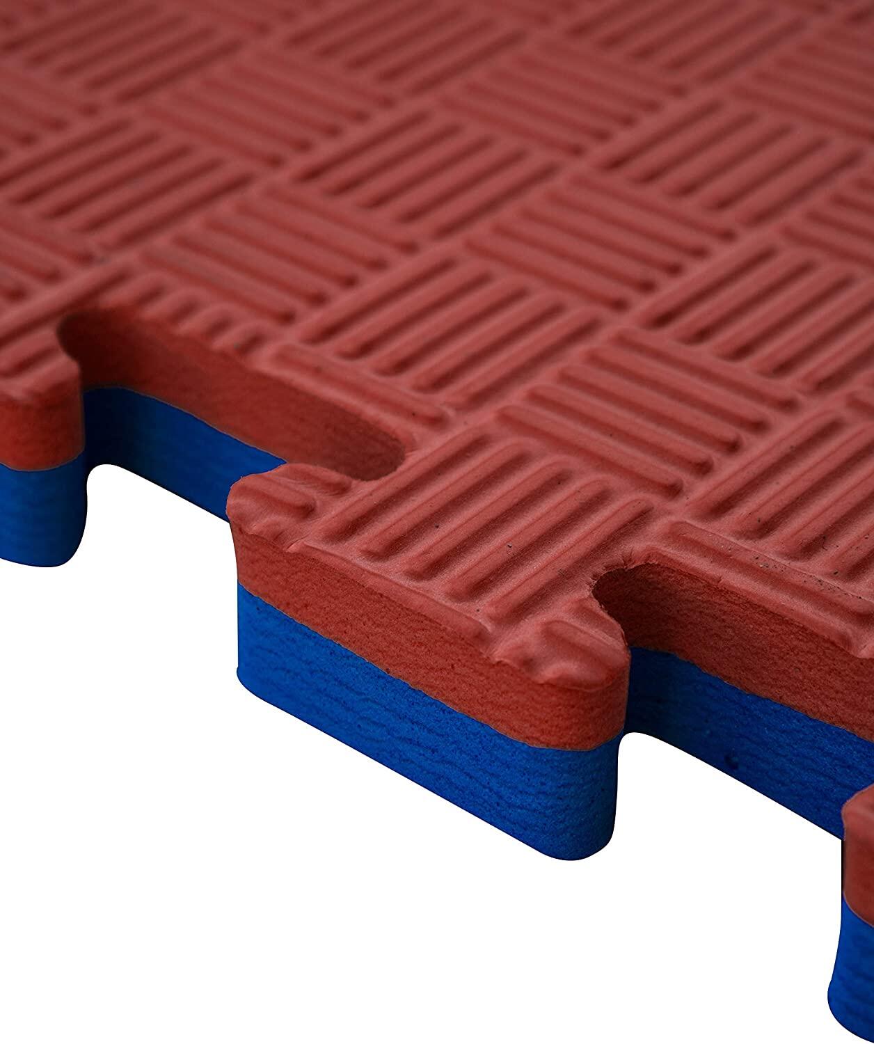 SET 10 unités de puzzle Tatami professionnel 100x100x3 cm Bleu et Rouge 5/7