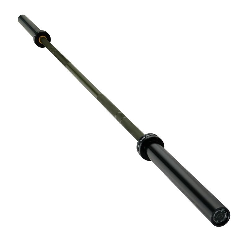 Barre Olympique Verte 220cm x 50mm, 8 Roulements Fitness Tech