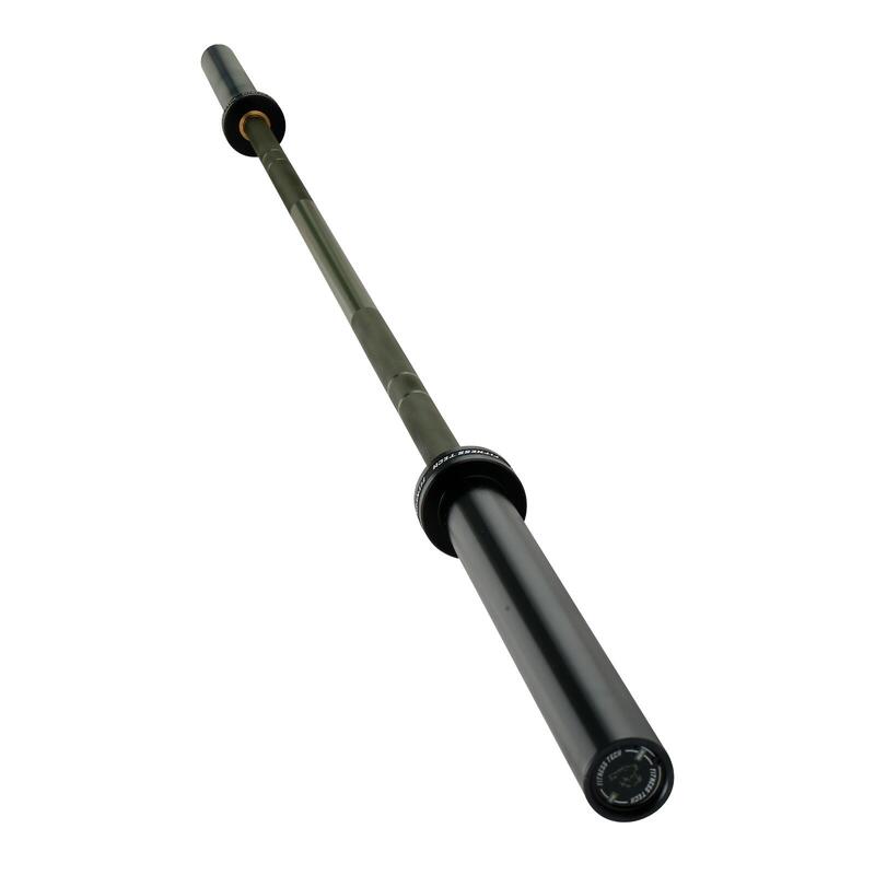 Barre Olympique Verte 220cm x 50mm, 8 Roulements Fitness Tech