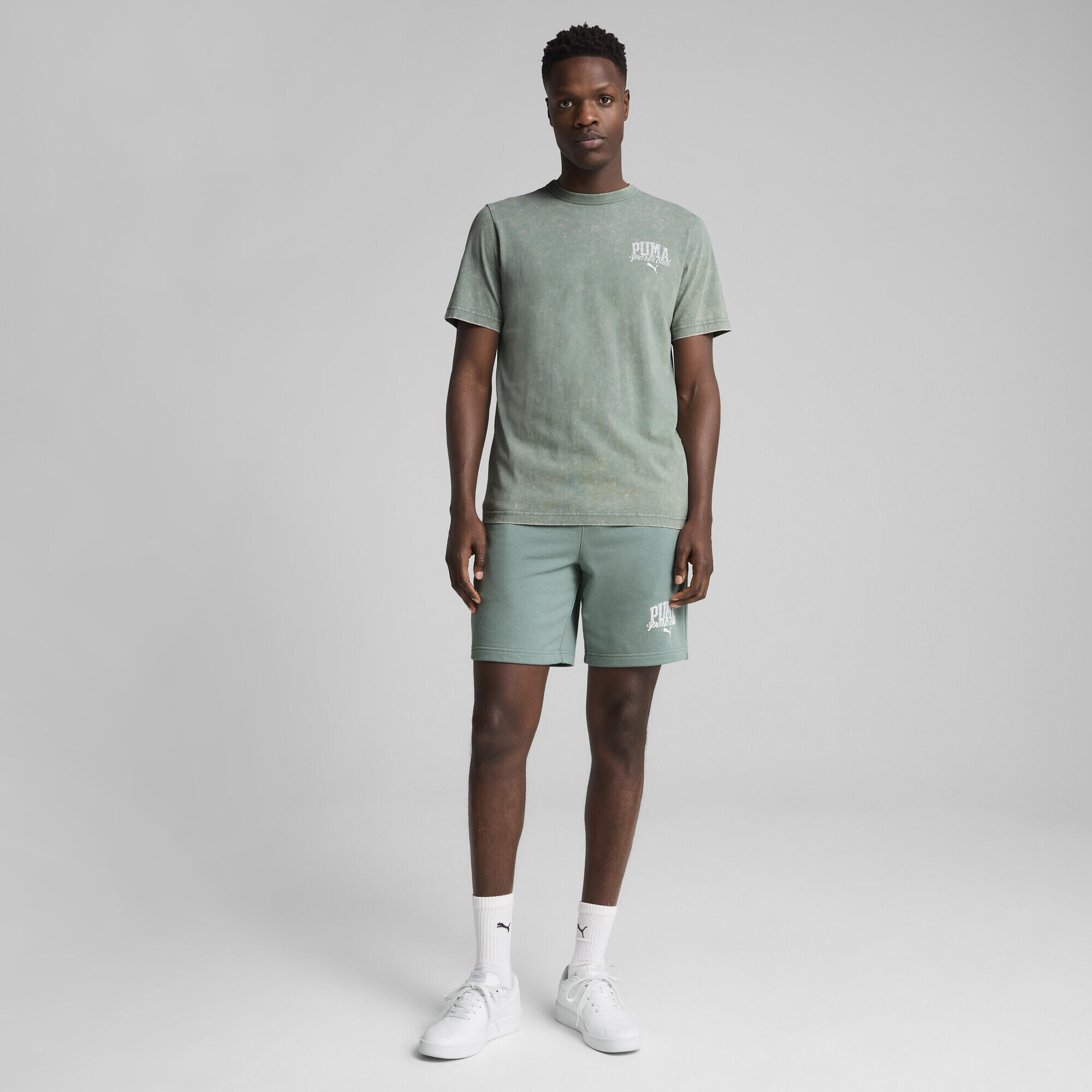 Pánské turistika tričko s krátkým rukávem Washed T-Shirt PUMA Green Moon 5/7