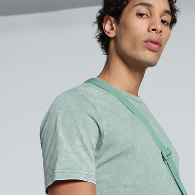 Puma class verwassen t-shirt voor heren puma green moon