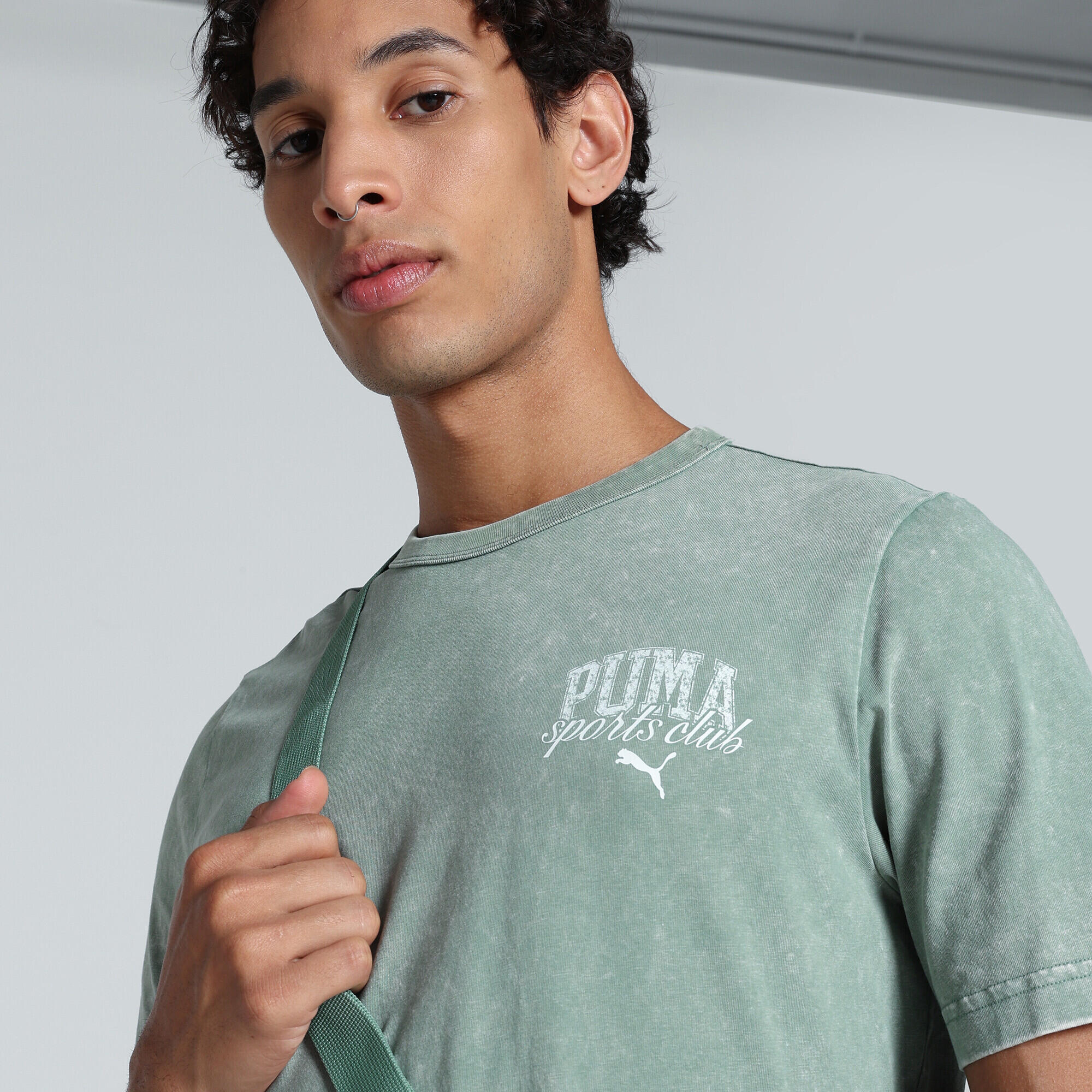 Pánské turistika tričko s krátkým rukávem Washed T-Shirt PUMA Green Moon 4/7