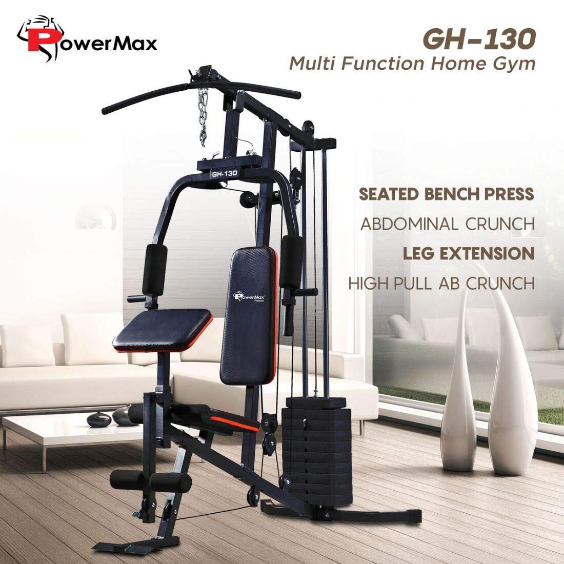 PowerMax Fitness GH-130 Multifunction Home Gym Workout Machine _PIPE_ Weight 61 kgs/135LBS _PIPE_ Adjustable Weight _PIPE_ Arm P