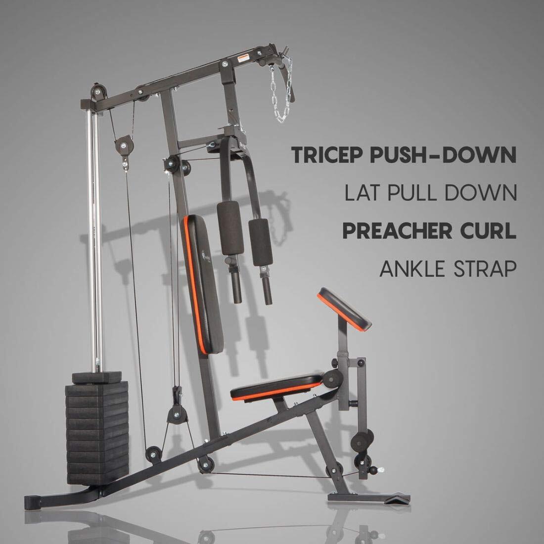 PowerMax Fitness GH-130 Multifunction Home Gym Workout Machine _PIPE_ Weight 61 kgs/135LBS _PIPE_ Adjustable Weight _PIPE_ Arm P