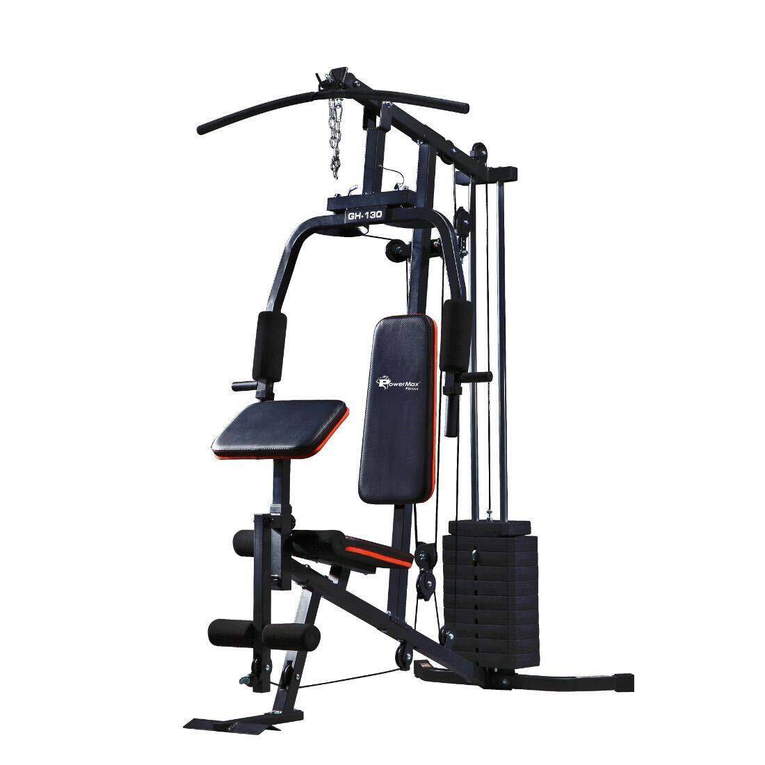 PowerMax Fitness GH-130 Multifunction Home Gym Workout Machine | Weight 61 kgs/135LBS | Adjustable Weight | Arm Pad | Breathable Back Cushion | Compact Design Multi-station gym | Home fitness system