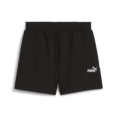 Shorts a vita alta con logo ESS N. 1 da 4" da donna PUMA Black
