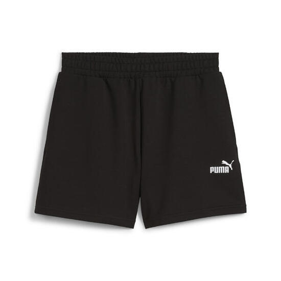 Shorts a vita alta con logo ESS N. 1 da 4" da donna PUMA Black