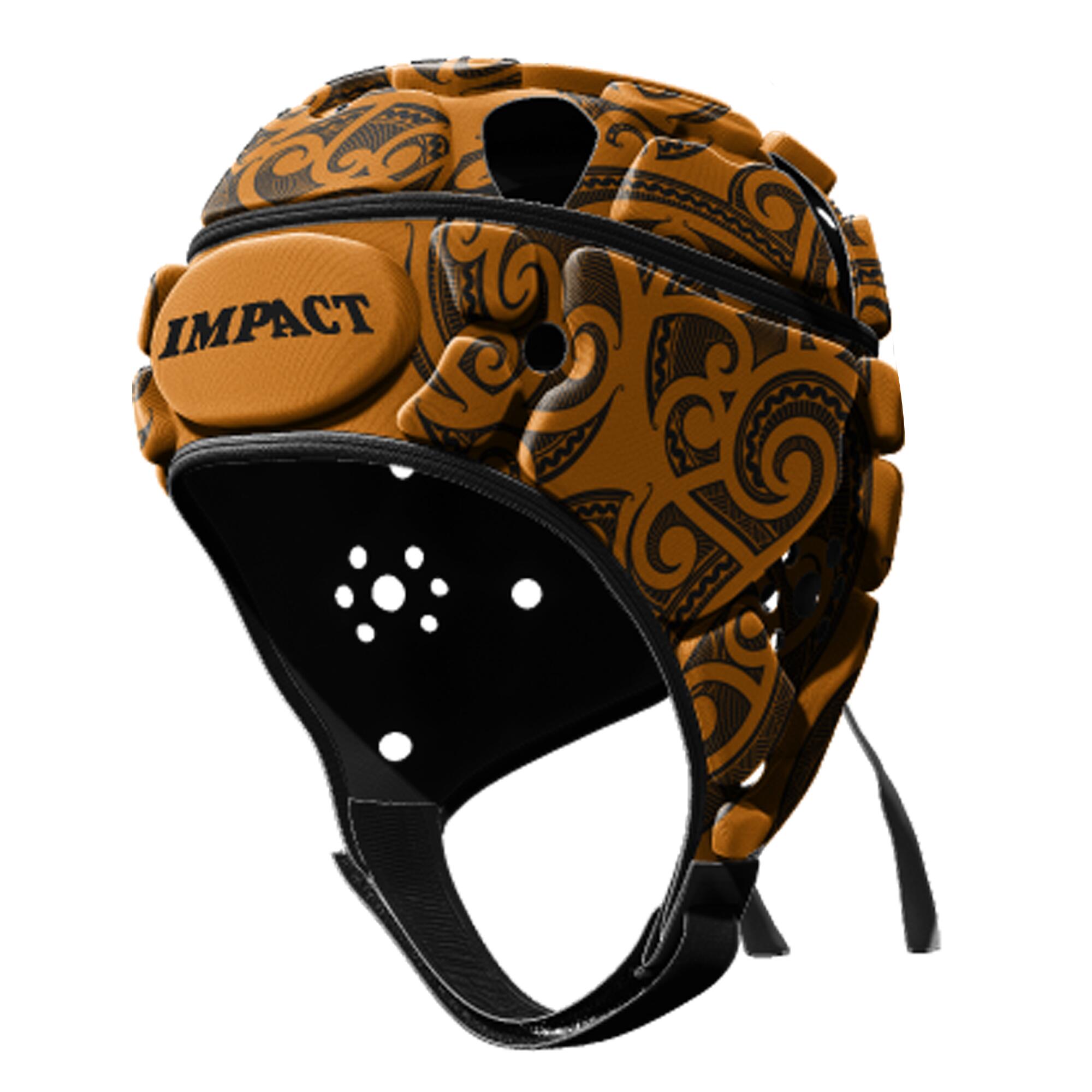 IMPACT Casco Da Rugby Impact Arancione Tribal Nero Per Adulti